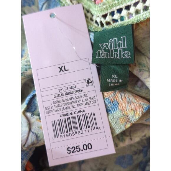 Wild Fable Women Floral Tiered Mini Dress Multicolor XL NWT Boho Coastal Prairie - Picture 9 of 9